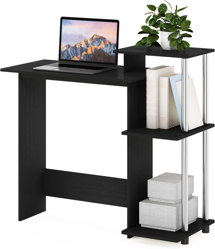EFFICIENT Desk, 28.6" Wide Gaming Desk with 3 Open Side Shelves, Laptop Notebook gallery
