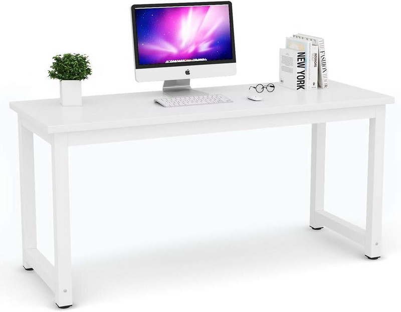 Spacious 63″ White Computer Desk for Home Office & Study – Stylish & Functional