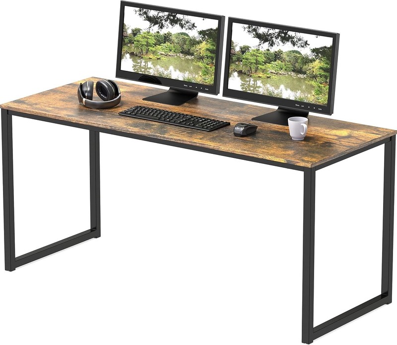 SHW Mission 48-Inch Home Office Computer Desk, Rustic Brown gallery