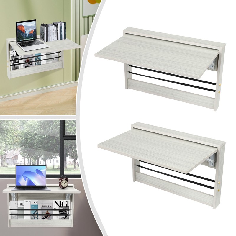 Folding Table Laptop Desk Wall Mounted Folding Table Space Saving 23.6*13 in gallery