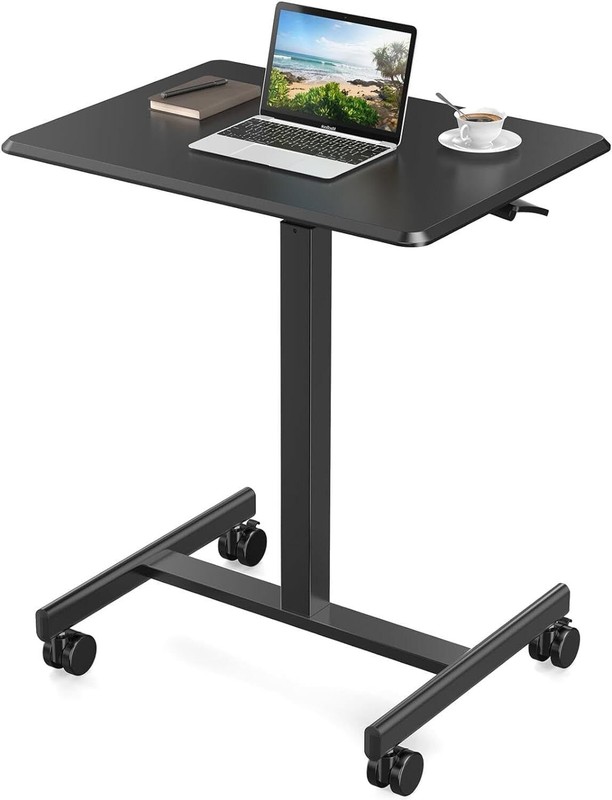 Adjustable Height Mobile Stading Desk Small Portable Laptop Desk with Wheels