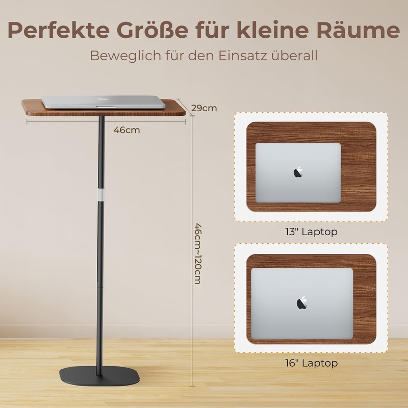 Standing Desk Height Adjustable with 46-120cm Laptop Stand Mobile Desk Ver... gallery