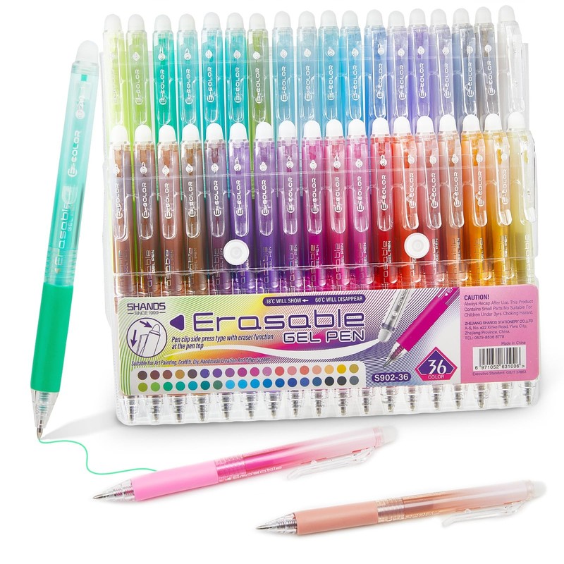 WUXIPREP Retractable Erasable Gel Pens Clicker, Fine 0.7mm, Smooth Writing