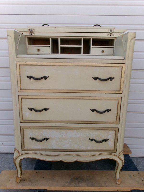 Flip top Secretary Desk Drexel Dresser Chest Touraine French Provincial Louis XV