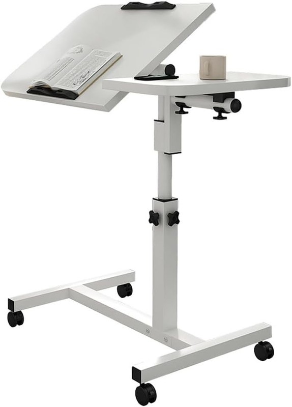 Adjustable Overbed Table, Rolling Hospital Table with Wheels for Bed Home Use