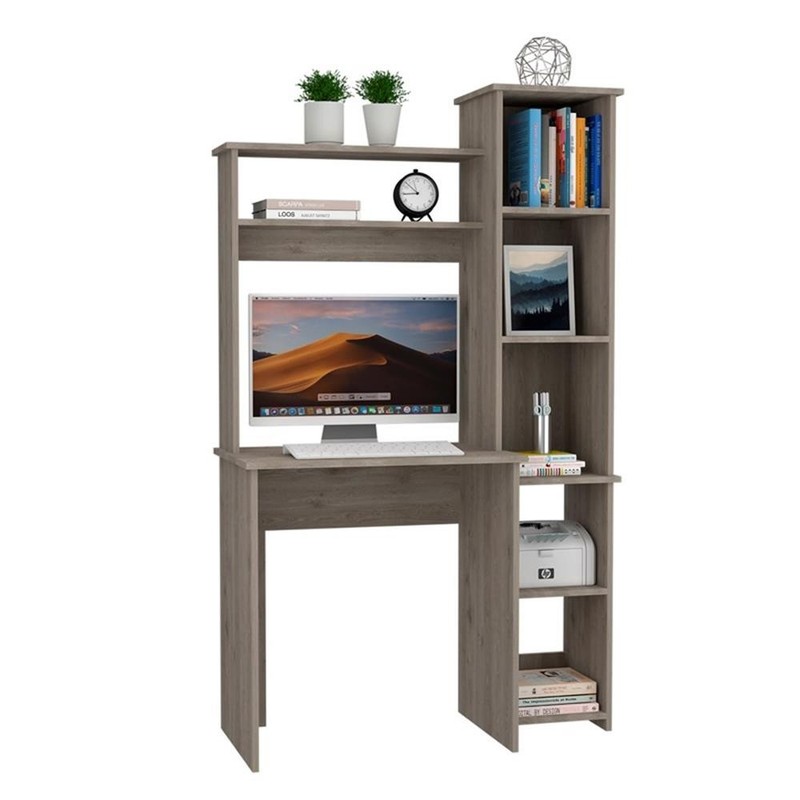 TUHOME Versalles Desk Engineered Wood Desks in Gray gallery