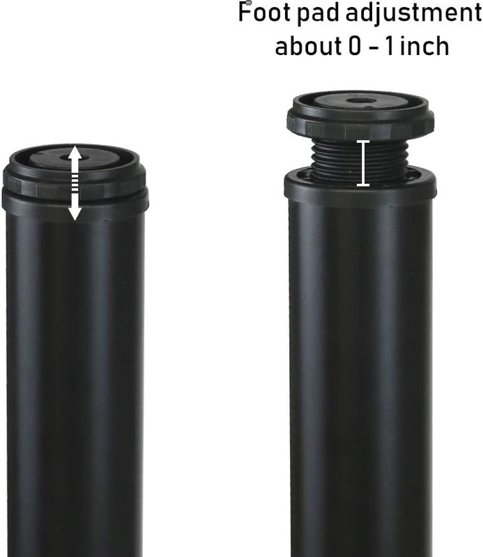 Rectangle/Circle Compatible 28 Inch Adjustable Metal Desk Legs - Set of 4, Black gallery