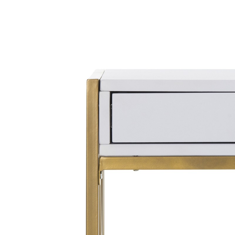 SAFAVIEH Elaine 1-Drawer Desk | White / Gold | gallery