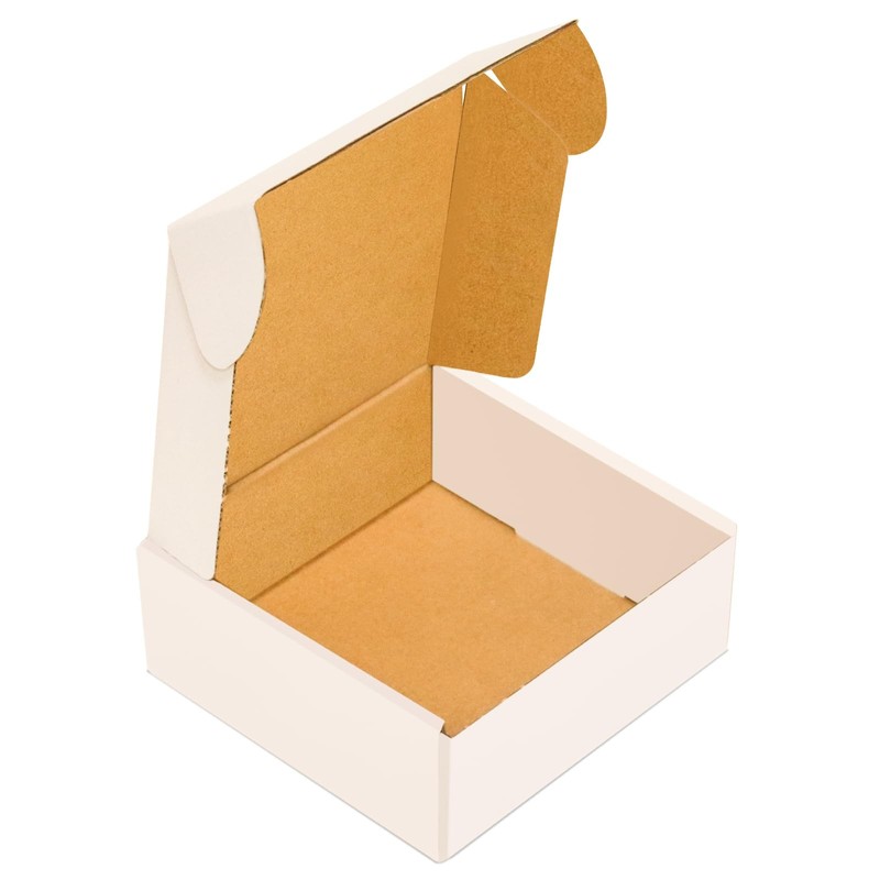 YUNSY 50 PK 5x5x2" White Corrugated Shipping Mailer Boxes Small Business