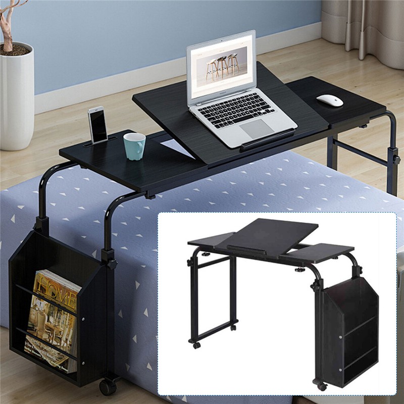 Rolling Laptop Desk Cart Computer Table Notebook Stand Tray Over Bed Home Rack