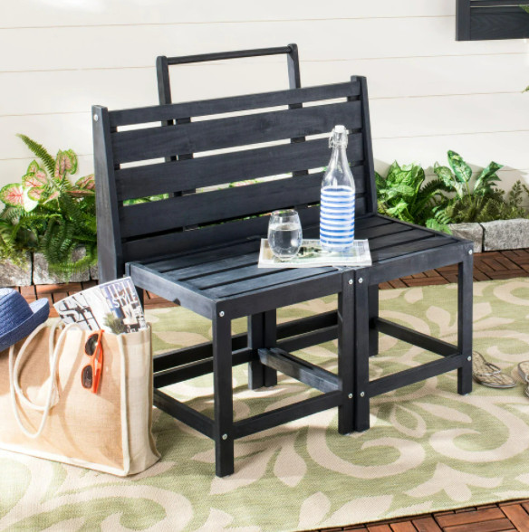Bench Table Convertible Out Door Picnic Patio Space Saver Dual Purpose Back Yard