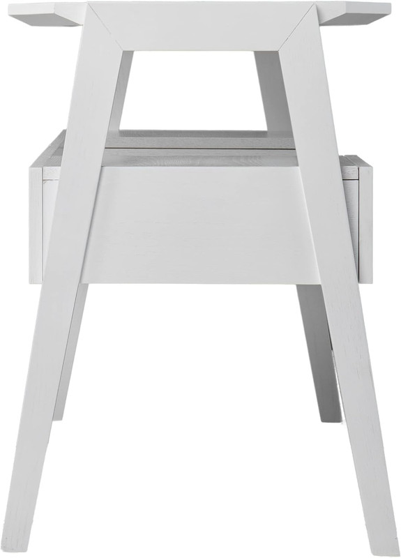 Clyden Midcentury Modern White Writing Desk with Storage Solutions gallery