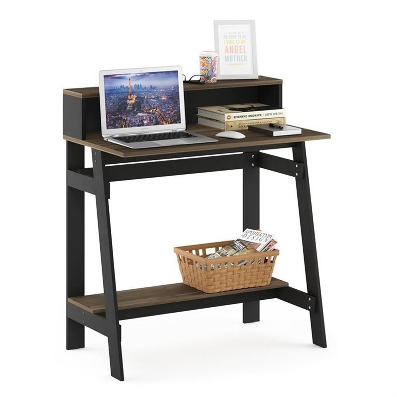 Furinno Wood Simplistic A Frame Computer Desk in Columbia Walnut gallery