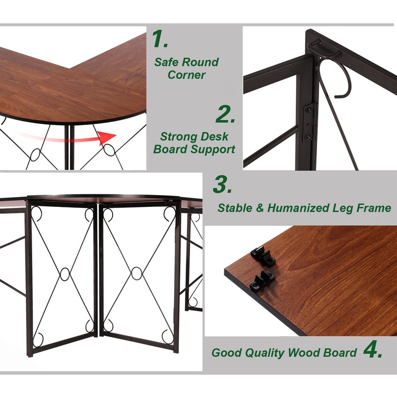 Folding Computer Desk Simple Laptop Table Home Office Workstation for Writing gallery