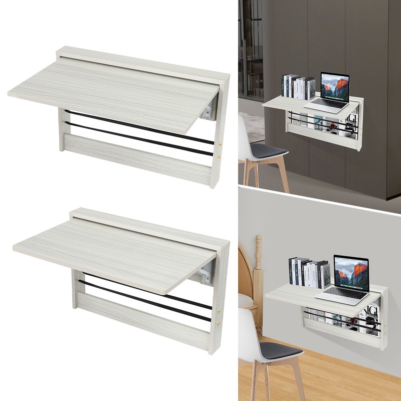 Folding Table Laptop Desk Wall Mounted Folding Table Space Saving 23.6*13 in gallery