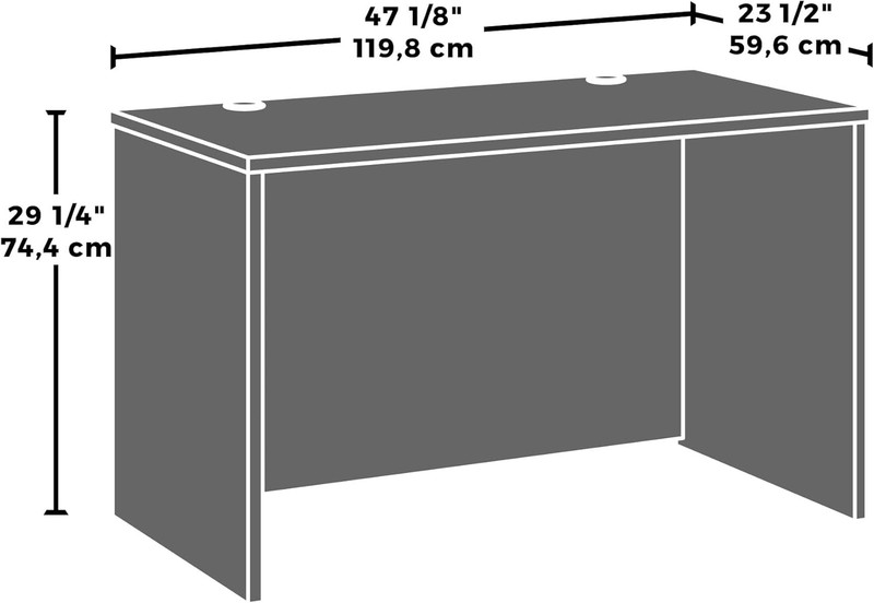 Stylish Hudson Elm 48x24 Office Desk Shell with Credenza and Return gallery