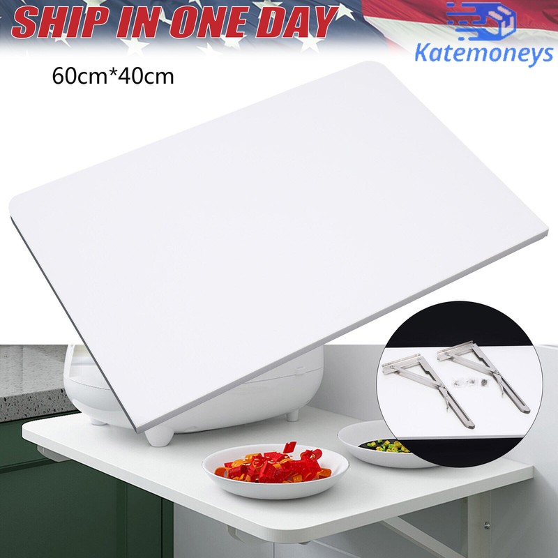 Folding PC Table Wall Mount Floating Desk Home Space Saving Laptop Desk 60x40cm gallery