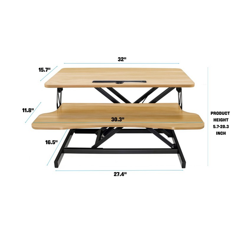 32 Inch Desk Converter, Height Adjustable Sit to Stand Riser gallery