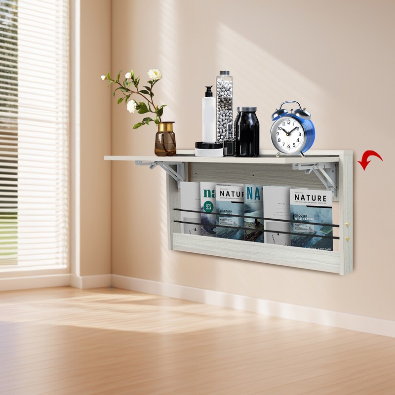 Folding Table Laptop Desk Wall Mounted Folding Table Space Saving 23.6*13 in
