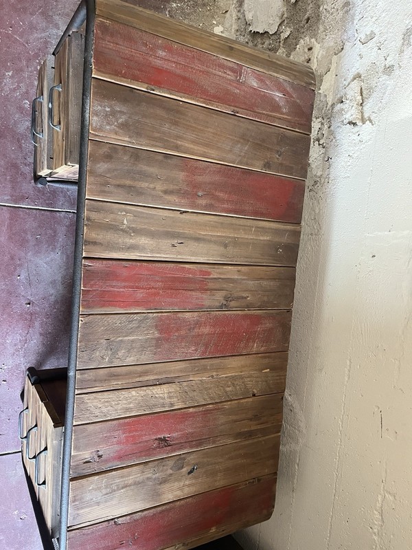 Industrial Reclaimed Wood Desk with Drawers gallery