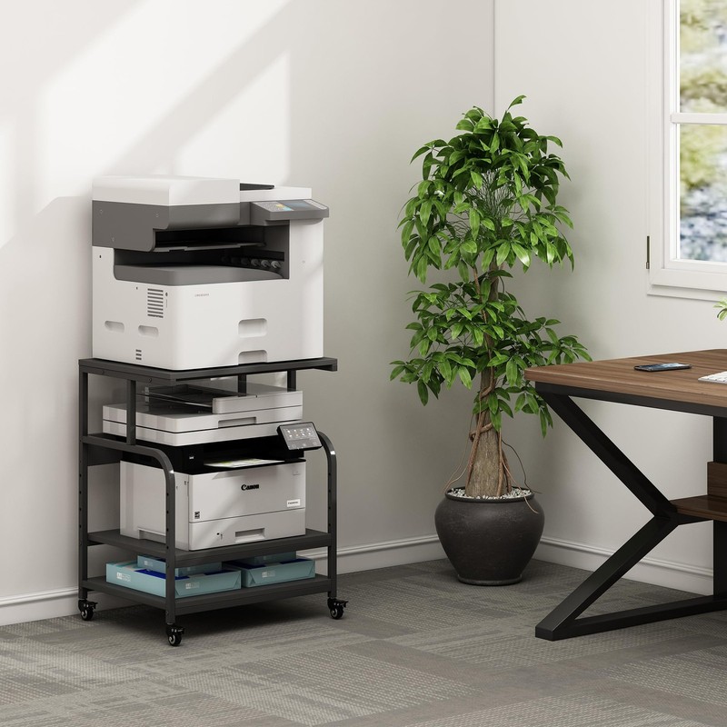 Printer Stand, 23.6 x18.9 x 30 Inches Large Printer Table with Adjustable Sto... gallery