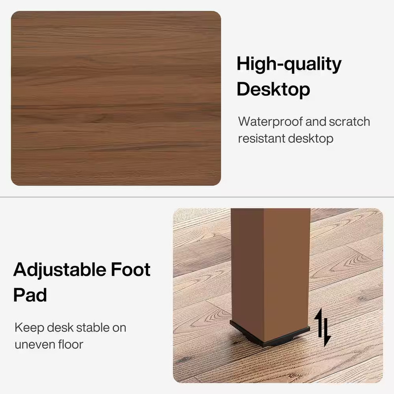 Moronia 78.7In. Rectangle Matte Brown Wooden Extra Long Computer Desk 2 Person D gallery