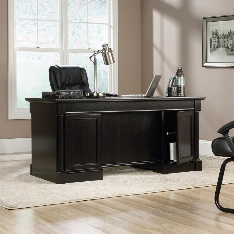 Palladia Executive Desk, Wind Oak finish gallery