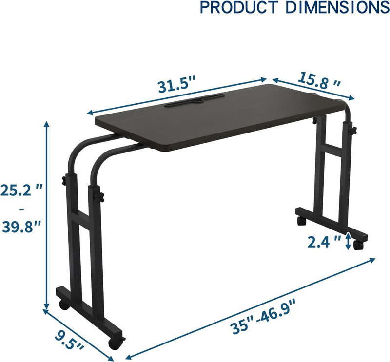 Adjustable Mobile Bed & Recliner Table with Wheels for Kids & Adults gallery