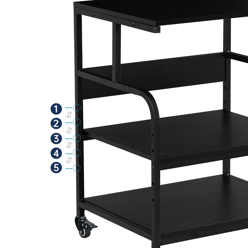 Printer Stand, 23.6 x18.9 x 30 Inches Large Printer Table with Adjustable Sto... gallery