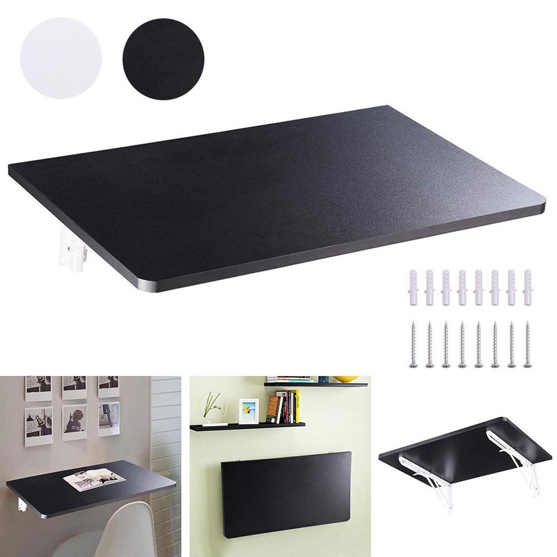 Floating Folding Computer Desk Wall Mounted PC Table Space Saving Home Furniture
