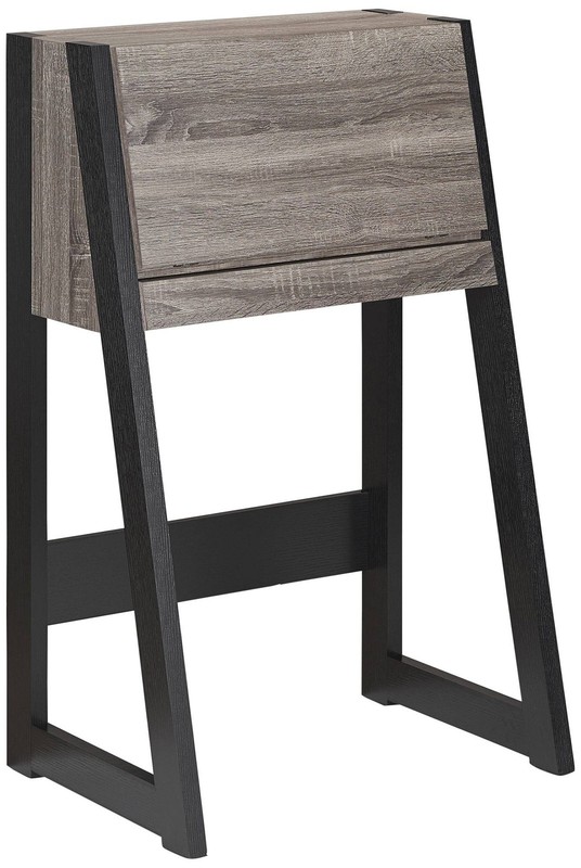 Gase 26″ Wide Distressed Gray and Black Fold Down Desk