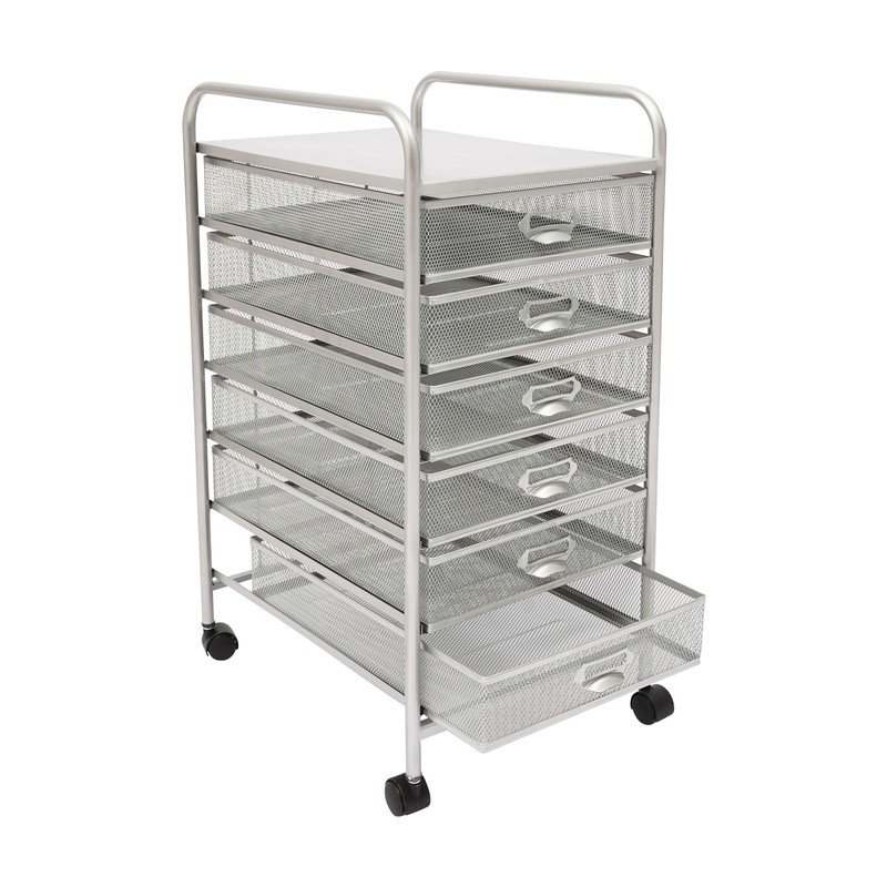 Rolling File Cart with 6 Storage Drawers, Mobile File Cabinet on Black gallery