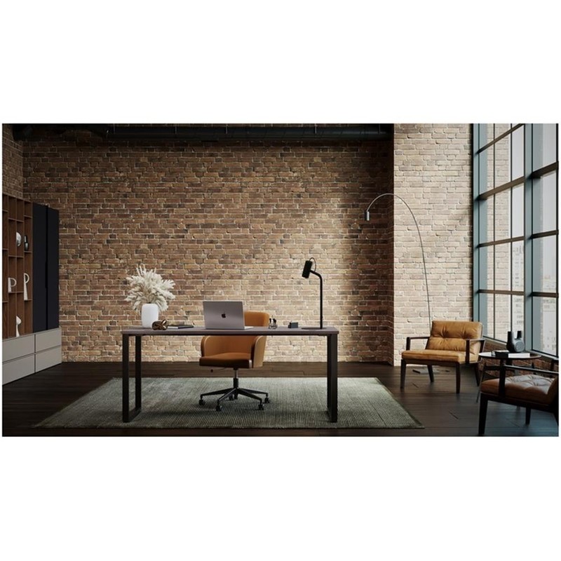 Bowery Hill 72"x30" Open Metal Desk for Commercial/Home Office - Black/Pewter gallery