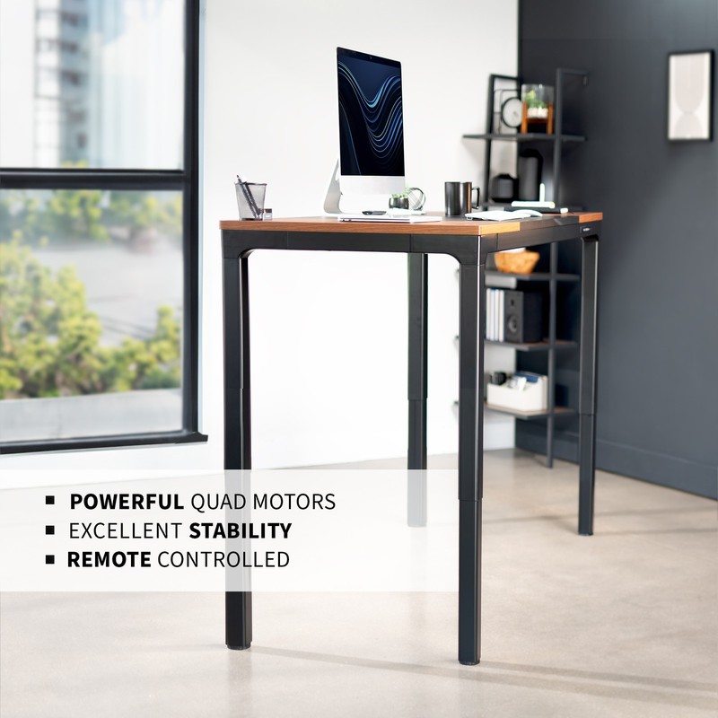 VIVO Electric 71” x 30” Standing Desk, Black & Dark Walnut Top, Black Frame gallery