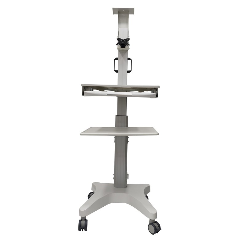 Cart Mobile Computer Workstation Sit Stand Desk Monitor Capacity 22 lbs