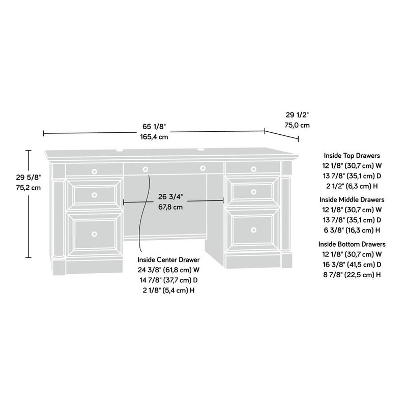 Palladia Executive Desk, Wind Oak finish gallery