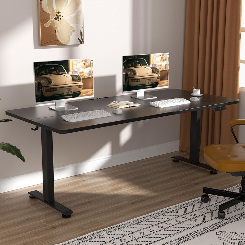 63×23.6 Inch Large Electric Standing Desk, Heights Adjustable,Sit to Stand Up…