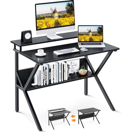 Small Desk, 27.5 Inch Computer Desk for Small Spaces, Kids 27.5 inch Black