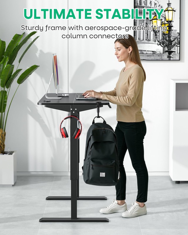 Electric Standing Desk Adjustable Height, 48 x 24 Inch Computer Desk with Hea... gallery