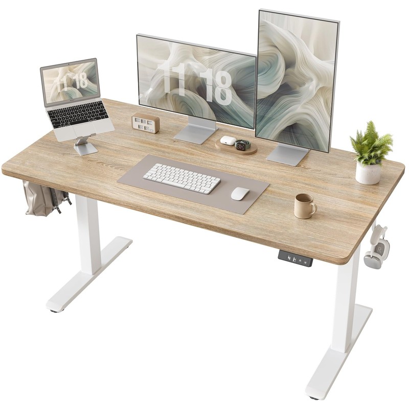 Electric Height Adjustable Standing Desk 47.2×23.6 inch, Sit Stand Desk with …