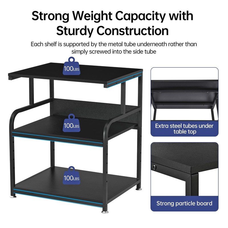 Printer Stand, 23.6 x18.9 x 30 Inches Large Printer Table with Adjustable Sto... gallery