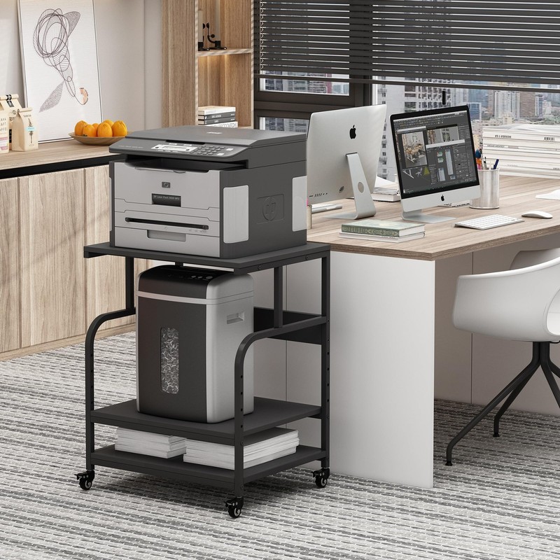 Printer Stand, 23.6 x18.9 x 30 Inches Large Printer Table with Adjustable Sto... gallery