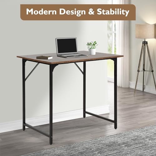 Computer Desk,Home Office Desk, Modern Simple Style for Home 32 Inch Brown gallery