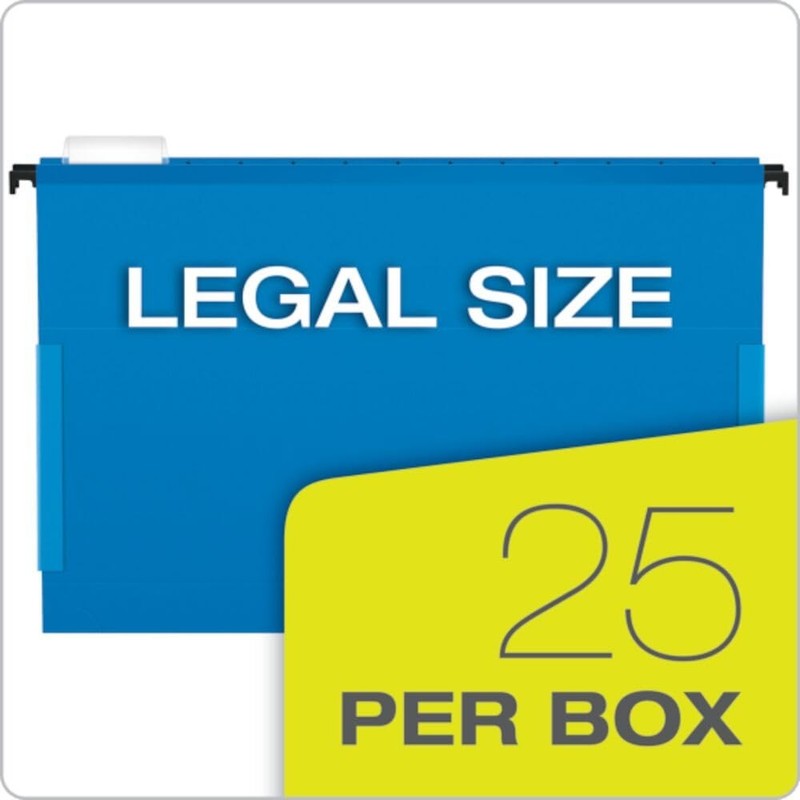 Pendaflex SureHook Reinforced Hanging Box File, 2", Legal, Blue, 1/5 Cut, 25 per gallery