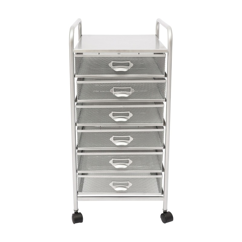 Rolling File Cart with 6 Storage Drawers, Mobile File Cabinet on Black gallery