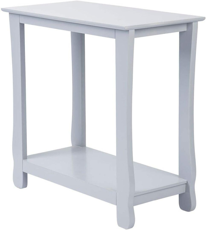 Stylish Grey Chairside Shelf - Small Console for Living Room, Bedroom, Office gallery