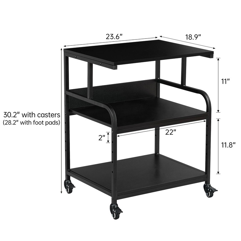 Printer Stand, 23.6 x18.9 x 30 Inches Large Printer Table with Adjustable Sto... gallery