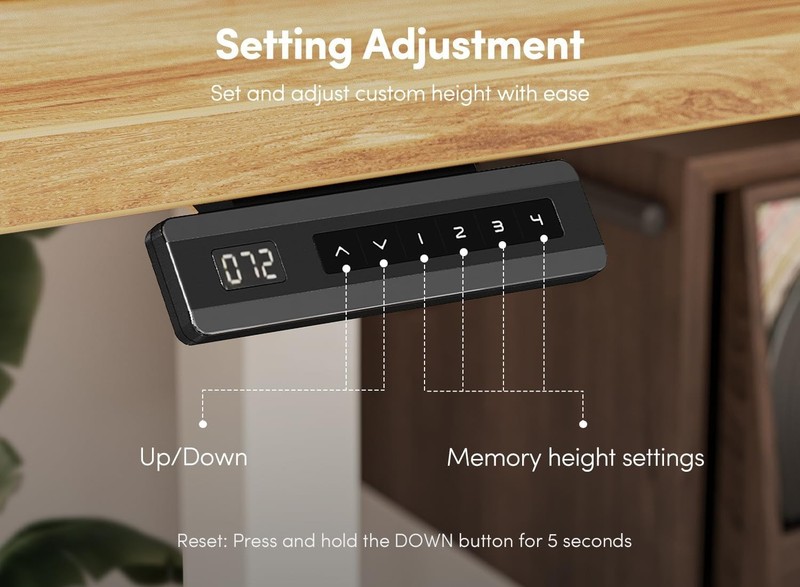 Height Adjustable Electric Standing Desk with Storage, Rustic 40"x24 gallery