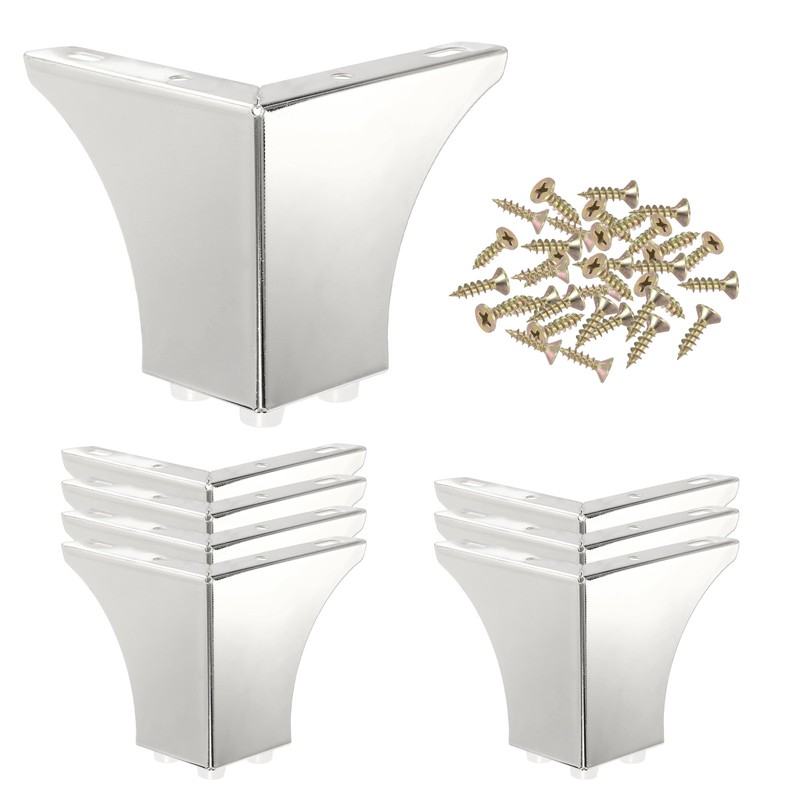 8 Metal Sofa Legs, 3.94 Inch, for Furniture/Chair, Silver
