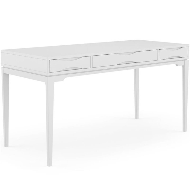 Simpli Home Harper Solid Hardood Mid-Century Modern 60 » Desk in White